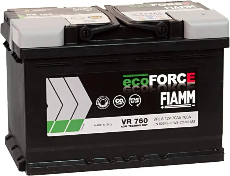 Batteria auto FIAMM ecoFORCE VR 760, 12V 70Ah. Ideale per sistemi start e stop non funziona? Questa è la soluzione.